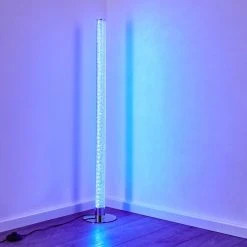 Hofstein Flaut Stehleuchte LED Chrom, 1-flammig, Fernbedienung, Farbwechsler -Bürolampen Verkäufe flaut stehleuchte h3270721 do1 19