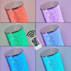 Hofstein Flaut Stehleuchte LED Chrom, 1-flammig, Fernbedienung, Farbwechsler -Bürolampen Verkäufe flaut stehleuchte h3270721 do1 3