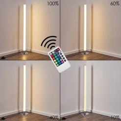 Hofstein Flaut Stehleuchte LED Chrom, 1-flammig, Fernbedienung, Farbwechsler -Bürolampen Verkäufe flaut stehleuchte h3270721 do1 4