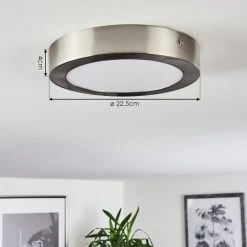 Hofstein Fnsrud Deckenleuchte LED Nickel-Matt, 1-flammig -Bürolampen Verkäufe fnsrud deckenleuchte h3436592 3