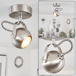 Hofstein Gadmen Deckenleuchte Nickel-Matt, Chrom, 1-flammig