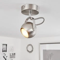 Hofstein Gadmen Deckenleuchte Nickel-Matt, Chrom, 1-flammig -Bürolampen Verkäufe gadmen deckenleuchte h3351895 6