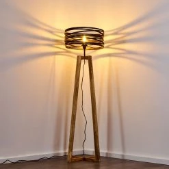 Hofstein Gauley Stehleuchte Schwarz, Braun, 1-flammig -Bürolampen Verkäufe gauley stehleuchte h3352649 3