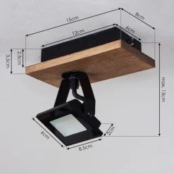 Hofstein Giresta Deckenleuchte LED Schwarz, Braun, 1-flammig -Bürolampen Verkäufe giresta deckenleuchte h3426227 3
