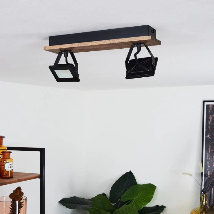 Hofstein Giresta Deckenleuchte LED Schwarz, Braun, 2-flammig 2 Hofstein Giresta Deckenleuchte LED Schwarz, Braun, 2-flammig – Bild 2