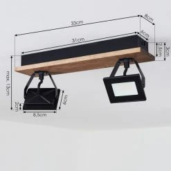 Hofstein Giresta Deckenleuchte LED Schwarz, Braun, 2-flammig 15 Hofstein Giresta Deckenleuchte LED Schwarz, Braun, 2-flammig -Bürolampen Verkäufe giresta deckenleuchte h3426302 3