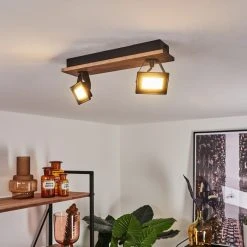 Hofstein Giresta Deckenleuchte LED Schwarz, Braun, 2-flammig 18 Hofstein Giresta Deckenleuchte LED Schwarz, Braun, 2-flammig -Bürolampen Verkäufe giresta deckenleuchte h3426302 6