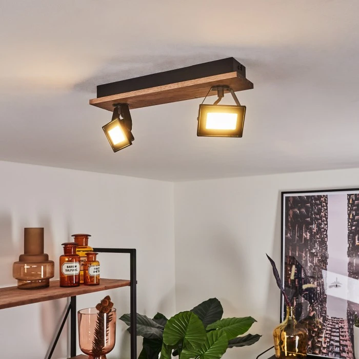 Hofstein Giresta Deckenleuchte LED Schwarz, Braun, 2-flammig 7 Hofstein Giresta Deckenleuchte LED Schwarz, Braun, 2-flammig – Bild 7