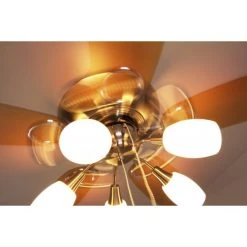 Globo JERRY Ventilator Nickel-Matt, Chrom, Edelstahl, 5-flammig -Bürolampen Verkäufe globo jerry ventilator 337 do1 14