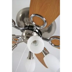 Globo JERRY Ventilator Nickel-Matt, Chrom, Edelstahl, 5-flammig -Bürolampen Verkäufe globo jerry ventilator 337 do1 22