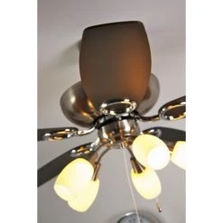 Globo JERRY Ventilator Nickel-Matt, Chrom, Edelstahl, 5-flammig -Bürolampen Verkäufe globo jerry ventilator 337 do1 4