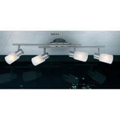 Globo KATI Strahler Nickel-Matt, Chrom, Edelstahl, Weiß, 4-flammig