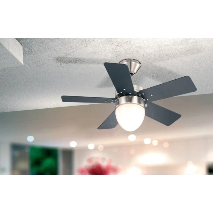 Globo MARVA Deckenventilator Nickel-Matt, Grau, Edelstahl, Weiß, 1-flammig 2 Globo MARVA Deckenventilator Nickel-Matt, Grau, Edelstahl, Weiß, 1-flammig – Bild 2