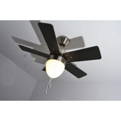 Globo MARVA Ventilator Nickel-Matt, Grau, Edelstahl, Weiß, 1-flammig