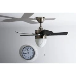 Globo MARVA Ventilator Nickel-Matt, Grau, Edelstahl, Weiß, 1-flammig -Bürolampen Verkäufe globo marva ventilator 332 do1 10