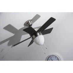 Globo MARVA Ventilator Nickel-Matt, Grau, Edelstahl, Weiß, 1-flammig -Bürolampen Verkäufe globo marva ventilator 332 do1 17