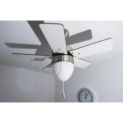 Globo MARVA Ventilator Nickel-Matt, Grau, Edelstahl, Weiß, 1-flammig -Bürolampen Verkäufe globo marva ventilator 332 do1 7