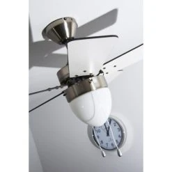 Globo MARVA Ventilator Nickel-Matt, Grau, Edelstahl, Weiß, 1-flammig -Bürolampen Verkäufe globo marva ventilator 332 do1 8