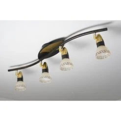 Globo NOVARA Deckenspot Rostfarben, Gold, 4-flammig