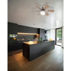 Globo UGO Deckenventilator Nickel-Matt, Edelstahl, 1-flammig -Bürolampen Verkäufe globo ugo deckenventilator 307 5