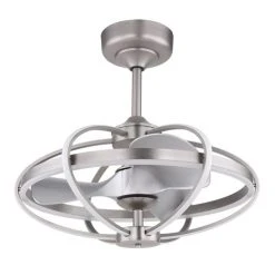 Globo Ventmatt Deckenventilator LED Nickel-Matt, 1-flammig, Fernbedienung -Bürolampen Verkäufe globo ventmatt deckenventilator 3613 2