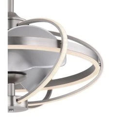 Globo Ventmatt Deckenventilator LED Nickel-Matt, 1-flammig, Fernbedienung -Bürolampen Verkäufe globo ventmatt deckenventilator 3613 3