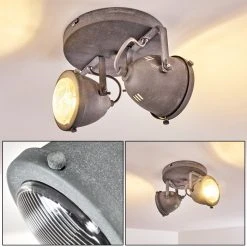 Hofstein Glostrup Deckenleuchte LED Grau, 2-flammig