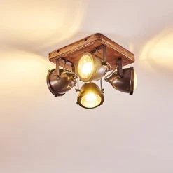 Hofstein Glostrup Deckenleuchte Edelstahl, Braun, 4-flammig -Bürolampen Verkäufe glostrup deckenleuchte h3335758 do1 13