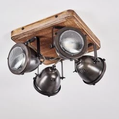 Hofstein Glostrup Deckenleuchte Edelstahl, Braun, 4-flammig -Bürolampen Verkäufe glostrup deckenleuchte h3335758 do1 4