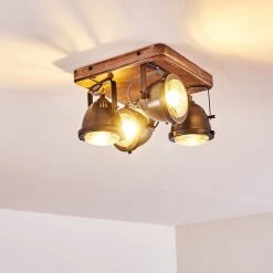 Hofstein Glostrup Deckenleuchte Edelstahl, Braun, 4-flammig -Bürolampen Verkäufe glostrup deckenleuchte h3335758 do1 6