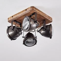 Hofstein Glostrup Deckenleuchte Edelstahl, Braun, 4-flammig -Bürolampen Verkäufe glostrup deckenleuchte h3335758 do1 9