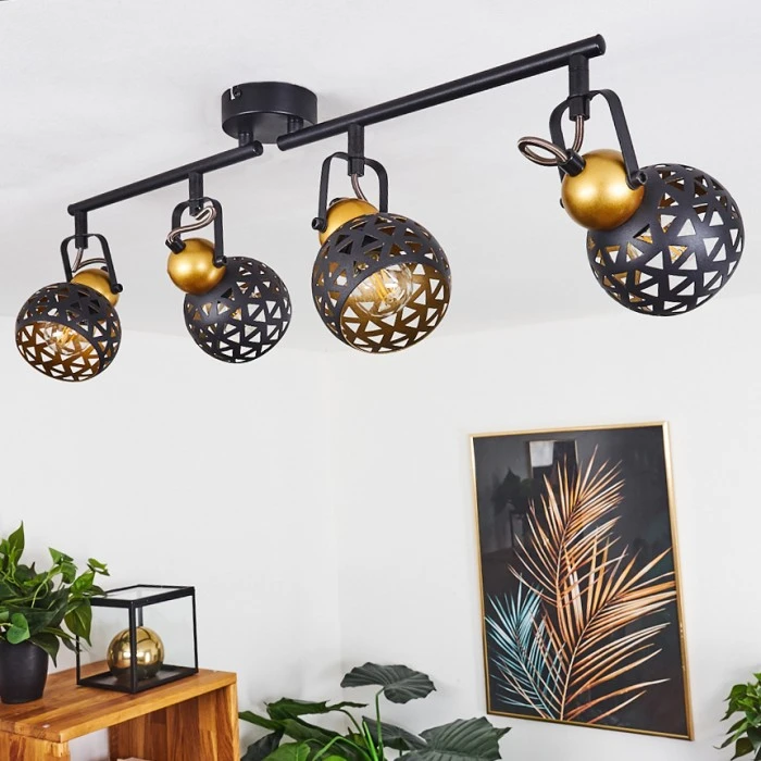 Hofstein Gomsrud Deckenleuchte Schwarz, 4-flammig 2 Hofstein Gomsrud Deckenleuchte Schwarz, 4-flammig – Bild 2