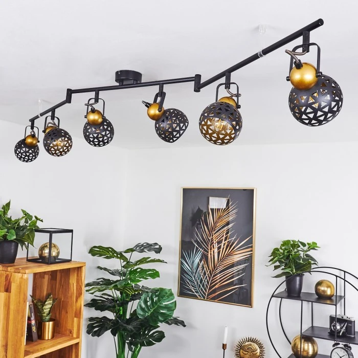 Hofstein Gomsrud Deckenleuchte Schwarz, 6-flammig 2 Hofstein Gomsrud Deckenleuchte Schwarz, 6-flammig – Bild 2