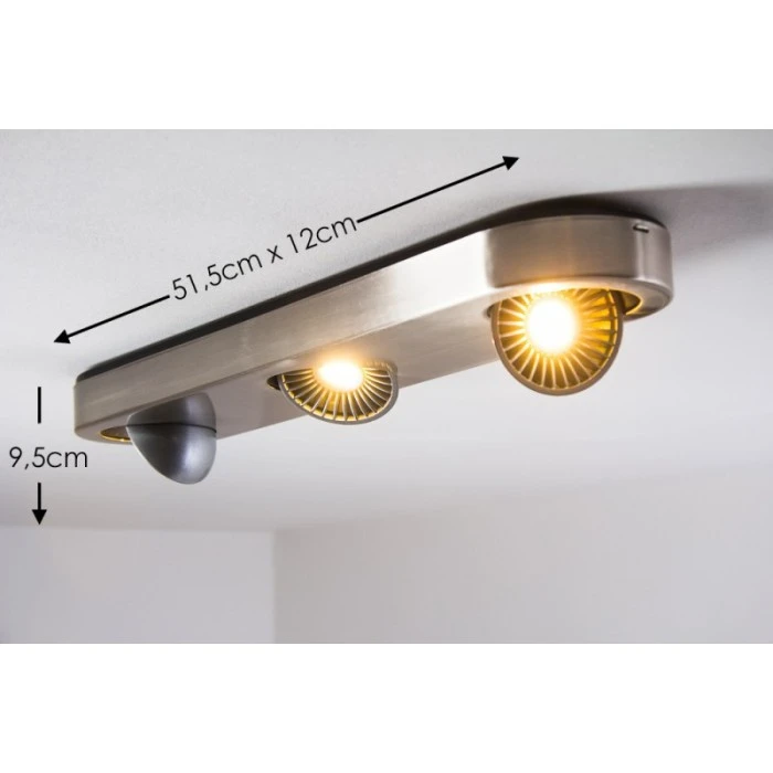 Hofstein Granada Deckenleuchte LED Nickel-Matt, 3-flammig 2 Hofstein Granada Deckenleuchte LED Nickel-Matt, 3-flammig – Bild 2