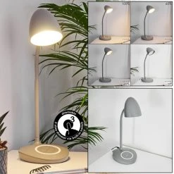 Hofstein Grenoble Tischleuchte LED Grau, 1-flammig