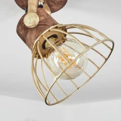 Hofstein Grunnfjord Deckenleuchte Gold, Holz dunkel, 1-flammig -Bürolampen Verkäufe grunnfjord deckenleuchte h3442456 10