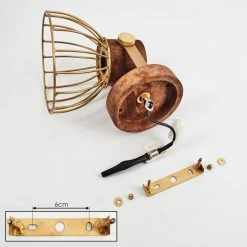 Hofstein Grunnfjord Deckenleuchte Gold, Holz dunkel, 1-flammig -Bürolampen Verkäufe grunnfjord deckenleuchte h3442456 4