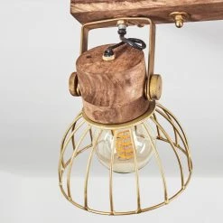 Hofstein Grunnfjord Deckenleuchte Gold, Holz dunkel, 2-flammig -Bürolampen Verkäufe grunnfjord deckenleuchte h3442470 10