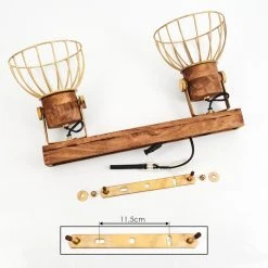 Hofstein Grunnfjord Deckenleuchte Gold, Holz dunkel, 2-flammig -Bürolampen Verkäufe grunnfjord deckenleuchte h3442470 4