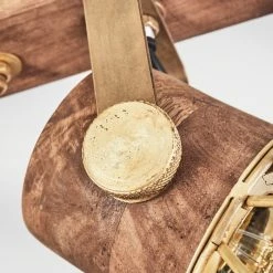 Hofstein Grunnfjord Deckenleuchte Gold, Holz dunkel, 2-flammig -Bürolampen Verkäufe grunnfjord deckenleuchte h3442470 5