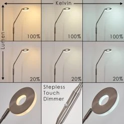 Hofstein Gulkana Stehleuchte LED Nickel-Matt, 1-flammig, Farbwechsler -Bürolampen Verkäufe gulkana stehleuchte h3306604 2