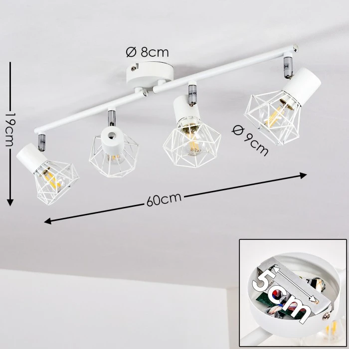 Hofstein Gullspang Deckenleuchte Weiß, 4-flammig 2 Hofstein Gullspang Deckenleuchte Weiß, 4-flammig – Bild 2