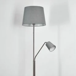 Hofstein Gunstock Stehleuchte Nickel-Matt, 2-flammig -Bürolampen Verkäufe gunstock stehleuchte h3354254 8