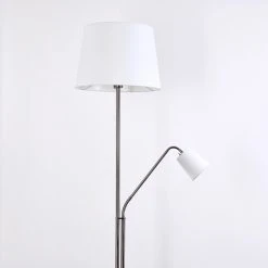 Hofstein Gunstock Stehleuchte Nickel glänzend, 2-flammig -Bürolampen Verkäufe gunstock stehleuchte h3354278 15