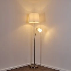 Hofstein Gunstock Stehleuchte Nickel glänzend, 2-flammig -Bürolampen Verkäufe gunstock stehleuchte h3354278 7