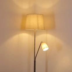 Hofstein Gunstock Stehleuchte Nickel glänzend, 2-flammig -Bürolampen Verkäufe gunstock stehleuchte h3354292 11