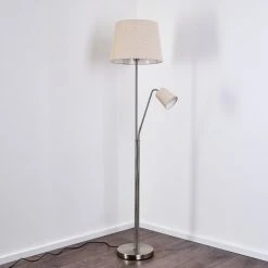 Hofstein Gunstock Stehleuchte Nickel glänzend, 2-flammig -Bürolampen Verkäufe gunstock stehleuchte h3354292 12