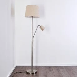 Hofstein Gunstock Stehleuchte Nickel glänzend, 2-flammig -Bürolampen Verkäufe gunstock stehleuchte h3354292 17