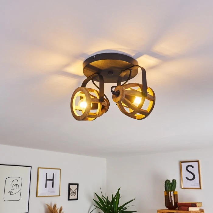 Hofstein Haervej Wood Deckenleuchte Schwarz, Holz hell, 2-flammig 12 Hofstein Haervej Wood Deckenleuchte Schwarz, Holz hell, 2-flammig – Bild 12