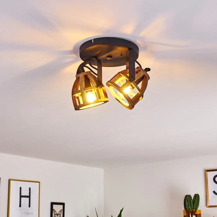 Hofstein Haervej Wood Deckenleuchte Schwarz, Holz hell, 2-flammig 18 Hofstein Haervej Wood Deckenleuchte Schwarz, Holz hell, 2-flammig – Bild 18